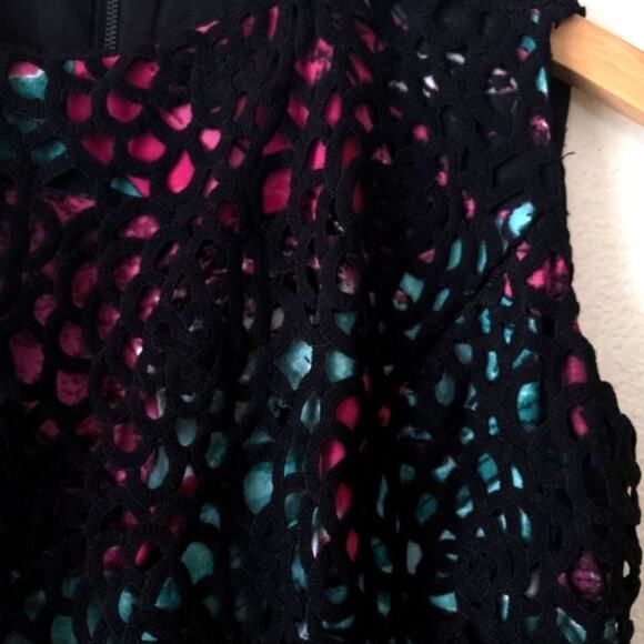 Anthropologie Women’s Dress Whimsigoth Coquette Lace Overlay Jewel Tone Size XS - Picture 6 of 12
